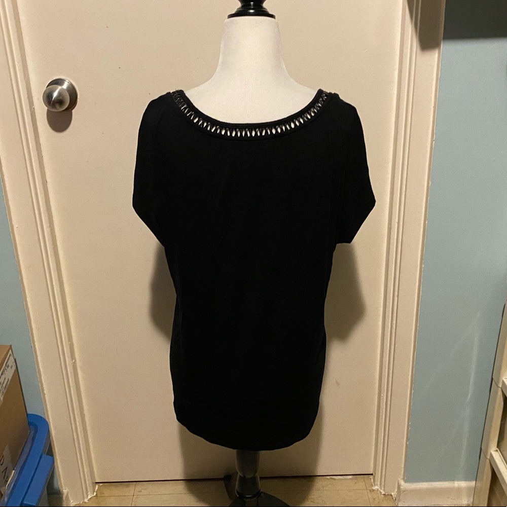 MICHEL STUDIO TEE W/LEATHER DETAIL - Picture 7 of 10